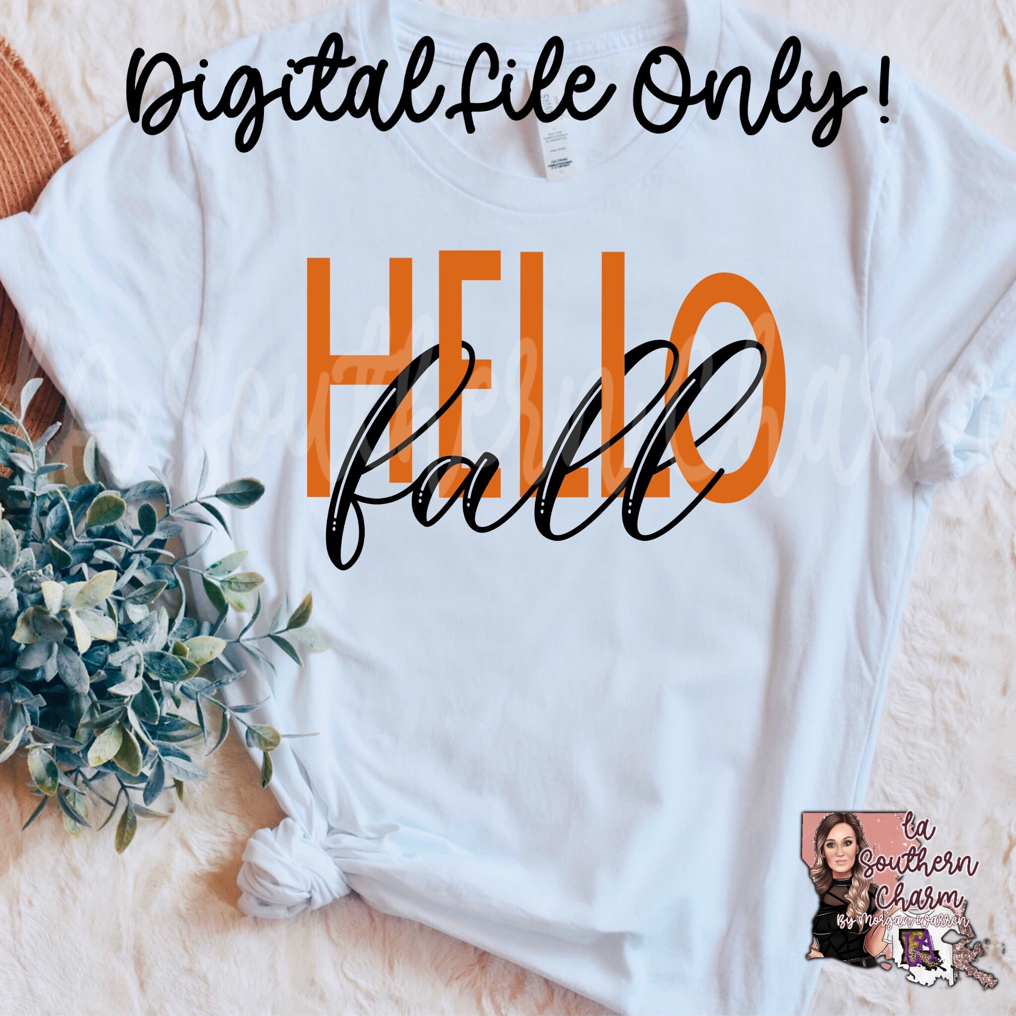 Hello Fall DIGITAL DOWNLOAD. Png & Jpeg Sublimation Screen Print File ...