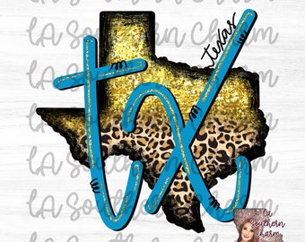 Texas Leopard Cheetah Glitter Digital DOWNLOAD|PNG & JPEG|Sublimation Screen Print Design