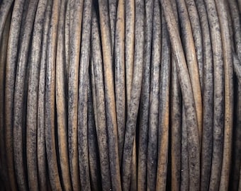1.5mm Natural Gray Leather Cord 1.5mm Premium Leather, LCR1.5 - 1.5mm Natural Gray #59P