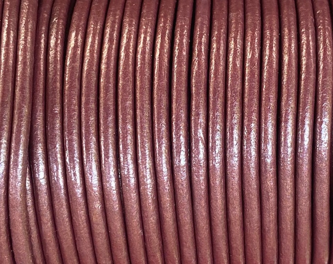 1.5mm Metallic Tamba Round Leather Cord, 2mm Round Leather Cord Metallic Tamba LCR1.5 - 8