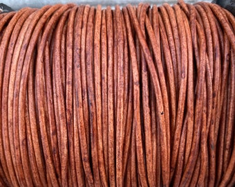 1.5mm English Walnut Leather Cord 1.5mm Premium European Leather, LCR1.5 - 1.5mm English Walnut #48P