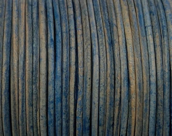 1mm Leather Cord - Antique Blue - Premium European Leather Cord - LCR1 -200 Antique Blue #31