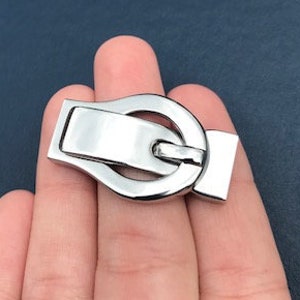 Flat 10mm Leather Bracelet Clasp Stainless Steel Magnetic Buckle Clasp 10x3mm Hole Size MC-11