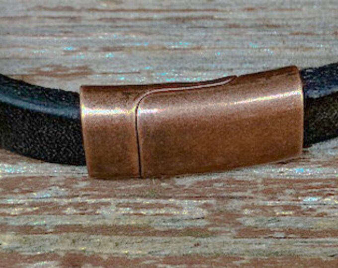 Copper Leather Cord Clasp, 10mmx5mm Copper Plated Brass Clasp