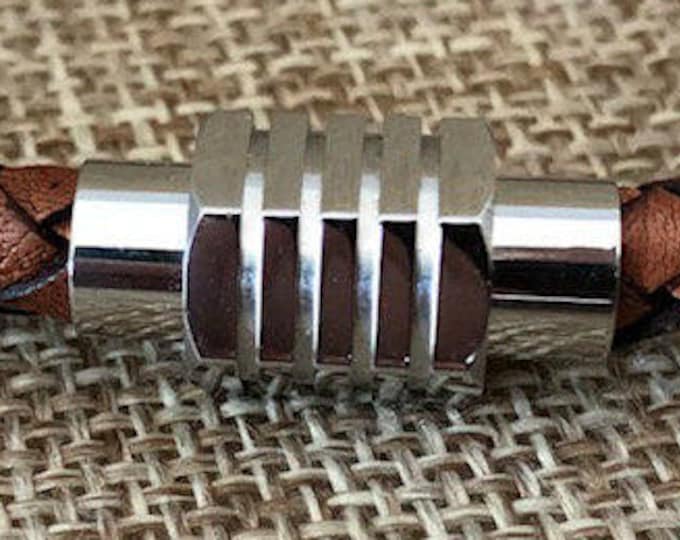 8mm Stainless Steel Magnetic Clasp for 8mm Leather Cord Leather Cord Clasp Rugged Style Hole Size 8mm MC-8