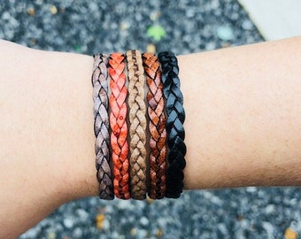 Boho bracelet - braided leather bracelet - leather bracelet - braided leather - leather jewelry - brown leather bracelet - FREE SHIPPING