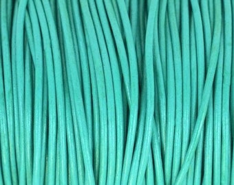 1.5mm Turquoise Green Round Leather Cord, 1.5mm Round Leather Cord Turquoise Green #6