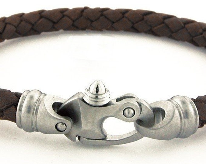 Mariners Clasp, 316 Brushed Stainless Steel Snap Shackle 6.5MM Clasp, 37MMx10MM 316 Stainless Steel End Caps & Lobster Claw MC-46