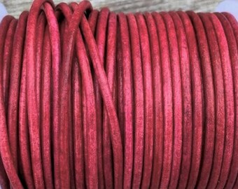 1.5mm Round Leather Cord, Crimson, Premium 1.5mm Round Leather Cord, LCR1.5  - Crimson #4