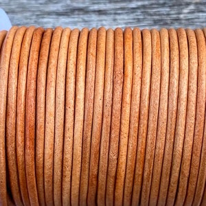 25 Ft - 6mm Brown Leather Cord - 1/4" Round Genuine Leather Cording - DIY Jewelry Lacing Crafts