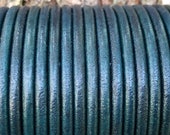 6mm Denim Distressed Round Leather Cord Premium Quality 6mm Round Leather Cord LCR6 - Distressed Denim 7