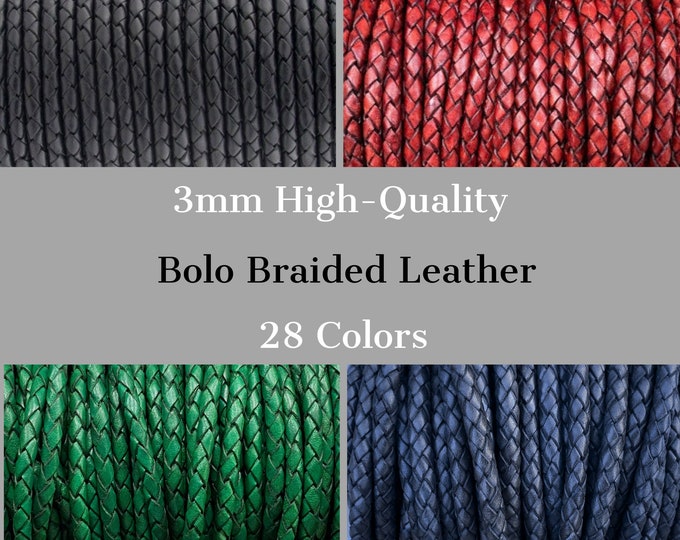 Ship Fast!! Burgundy Premium Braided Leather Cord 3mm Round Bolo Leather Cording Bracelets Leather Red