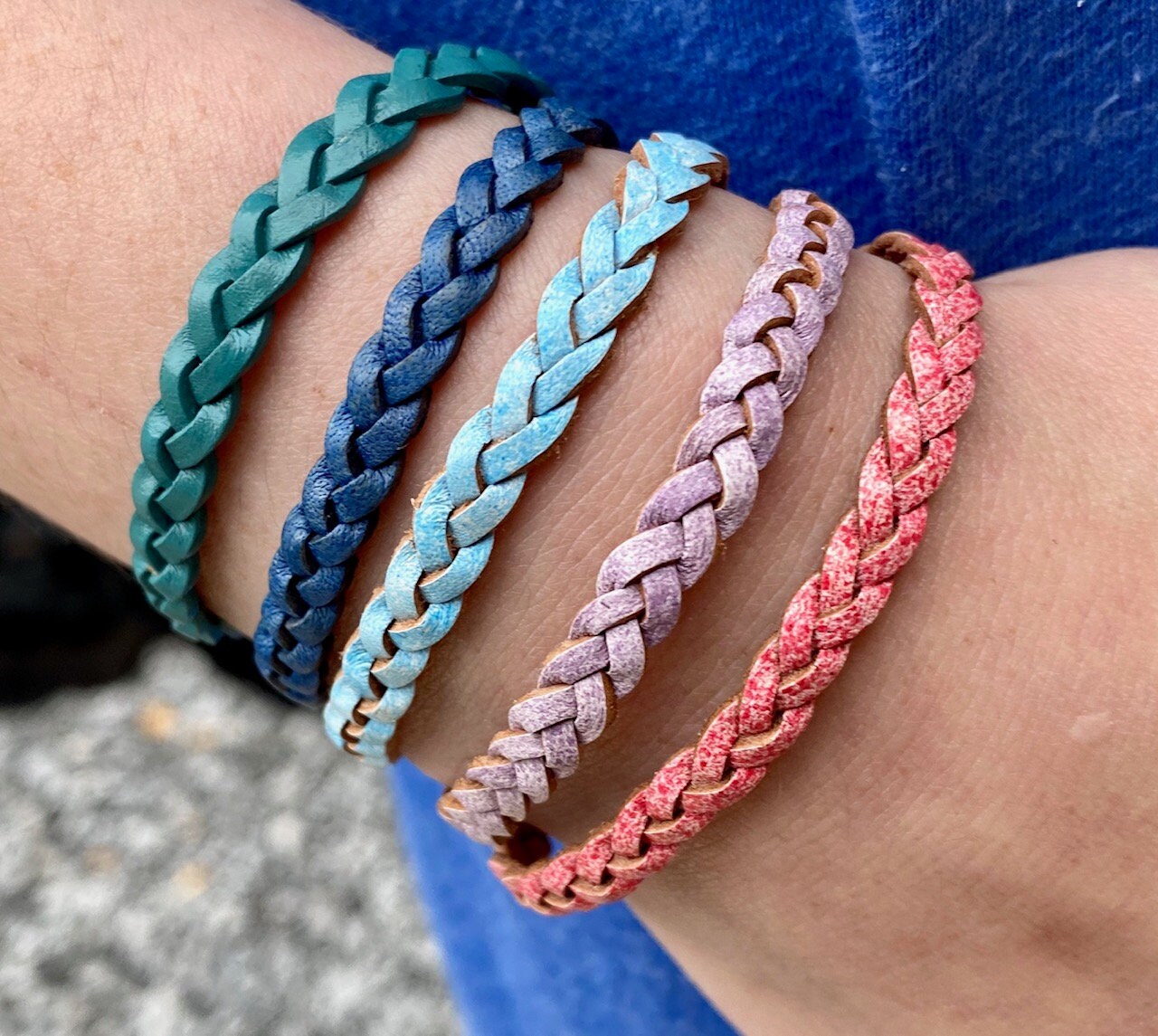 5mm Flat Braided Leather Bracelets