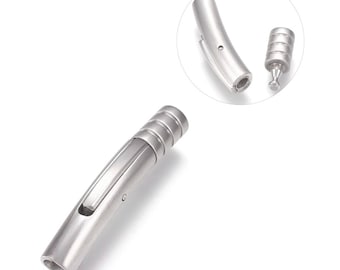 4mm Stainless Steel Locking Clasp, 4mm Bayonet Style Leather Cord Clasp Snap-In Stainless Steel Clasp, 4mm Hole Size, MC-64