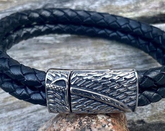 Flat  Clasp, Blackened Stainless Steel 12.5x 6.5mm Hole Size  Clasp MC-162