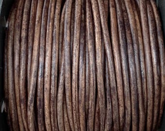 1.5mm Dark Espresso Brown Round Leather Cord, Premium European Leather 1.5mm Leather By The Yard LCR1.5 - 1.5mm Dark Espresso Brown #72P