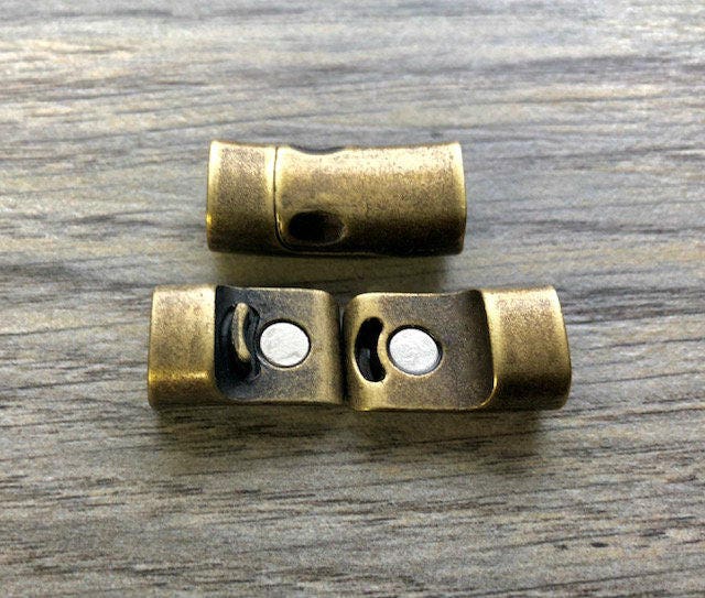 Antique Brass Clasp For Leather Cord Hole Size 10 x 5mm Clasp