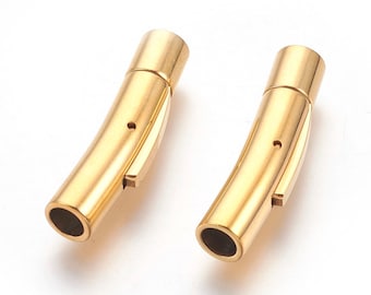 Gold Bayonet Stainless Steel Locking Clasp, Choose 2mm, mm, 4mm, 5mm, or 6mm Gold Toned Bayonet, Very Secure Bayonet Clasp MC-99a