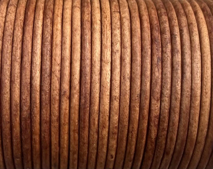 1.5mm Round Leather Cord, Walnut, 1.5mm Walnut Round Leather Cord, Leather - LCR1.5 - Walnut #15