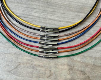 2mm Leather Necklace Cord - 45 Colors To Choose From - 2mm Leather Necklace With   Clasp - Free Shipping USA