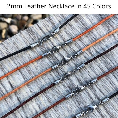 Premium Quality 2mm Leather Necklace With Optional Bail Bead - Etsy