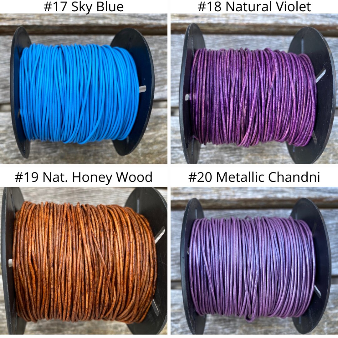 1mm Round Leather Cord - 27 Colors - Premium European 1mm Leather Cord