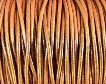 3mm Bronze Metallic Leather Round Cord Premium European Leather Cord LCR3 - 3mm Bronze Metallic #4