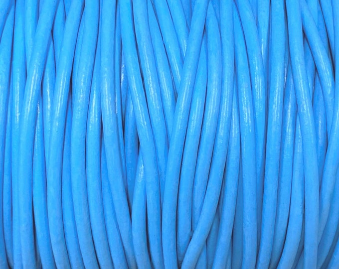 3mm Leather Cord Sky Blue Leather Cord 3mm Premium European Soft Leather, LCR3 - Sky Blue #14