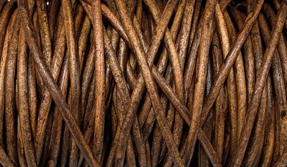 4mm Honey Wood Round Leather Cord Premium Quality 4mm Round Leather Cord  LCR4 - Honey Wood #25