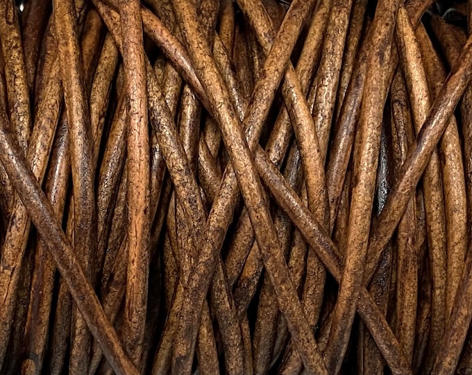 4mm Honey Wood Round Leather Cord Premium Quality 4mm Round Leather Cord  LCR4 - Honey Wood #25