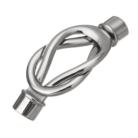 Stainless Steel Overlap Paddle Clasp, 304 Stainless Steel - Use with Round Cord up to 5MM- Hole Size is 5mm  MC-59