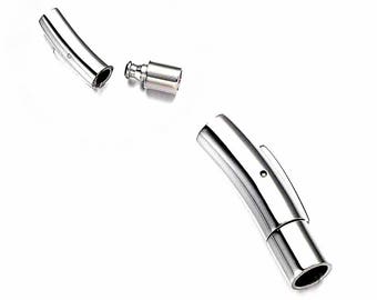 Stainless Steel Locking Clasp 2mm to 6mm Snap-In Leather Cord Clasp Bayonet Clasp MC-13