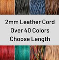 2mm Leather Cord - Lead Free Round Natural Regular Metallic Distressed Leather by the Yard - Pick Color and Length - 2mm Round Leather Cord