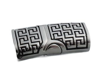 Flat Magnetic Clasp, Blackened Stainless Steel 11x 5.5mm Hole Size Magnetic Clasp MC-167