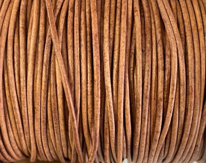2mm Early American Leather Cord 2mm Premium European Leather, LCR2 - 2mm Early American #74P
