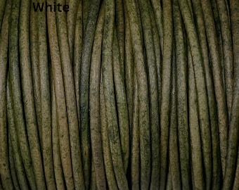 2mm Round Leather Cord Natural Green, 2mmRound Leather Cord Genuine Leather LCR2 - Natural Green #3