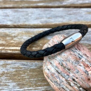 Stainless Steel Locking Clasp With Magnet Oval Clasp For Round Leather Cord Choose 4mm,5mm, or 6mm Hole Size MC-33