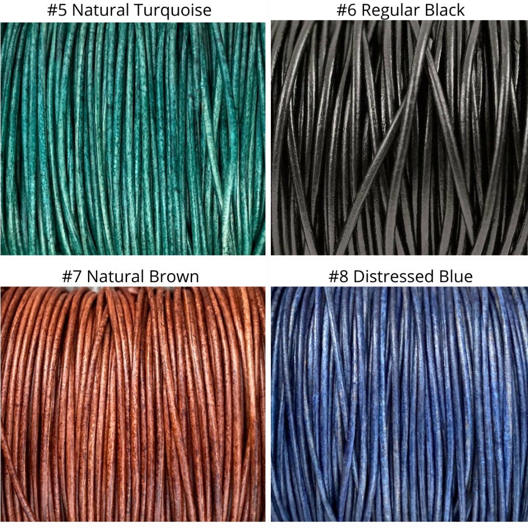 1mm Round Leather Cord 16 Colors Premium European 1mm Leather Cord