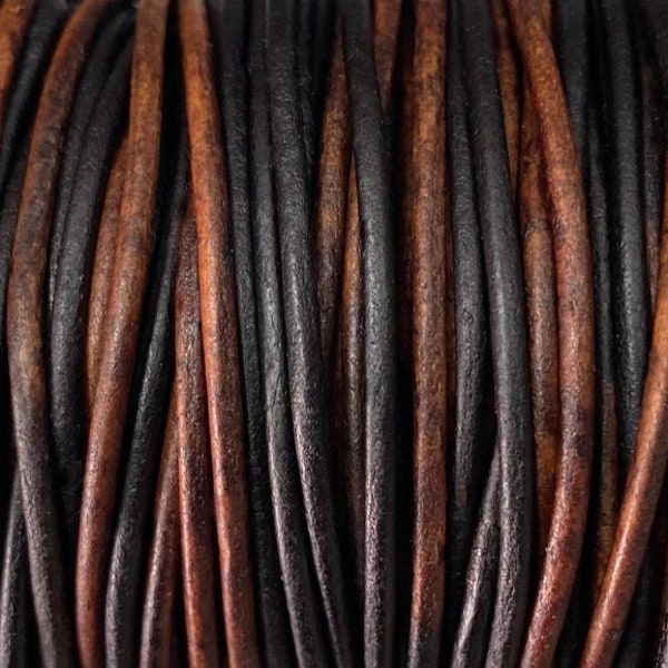 3mm Gypsy Sippa Round Leather Cord - By The Yard - Genuine Premium Indian Leather - LCR3 - Gypsy Sippa #28