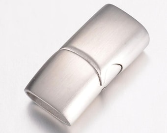 Flat Slide Lock Clasp, Brushed Stainless Steel  Clasp, Jewelry Clasp, 10x5mm Hole Size Clasp MC-105