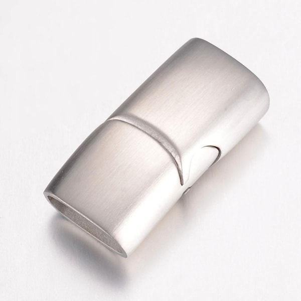 Flat Magnetic Clasp, Brushed Stainless Steel Magnetic Clasp, Jewelry Clasp, 10x5mm Hole Size Magnetic Clasp MC-105