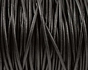 3mm Black Leather Cord, High Quality European Leather, LCR3 3mm Black #11