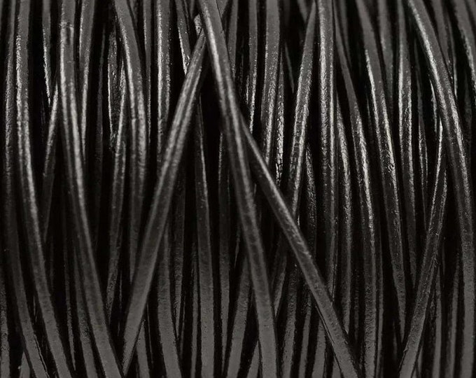 3mm Black Leather Cord, High Quality European Leather, LCR3 3mm Black #11