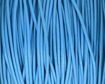 2mm Sky Blue Leather Cord 2mm Premium European Soft Leather, LCR2 - Sky Blue #46