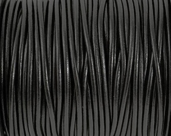 3mm Black Leather Cord, 10 Yards High Quality European Leather, LCR3 - 118P 10 YARDS