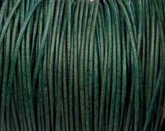 1mm Leather Cord - Natural Turquoise - Premium European Leather Cord - LCR1 -200 Natural Turquoise #30