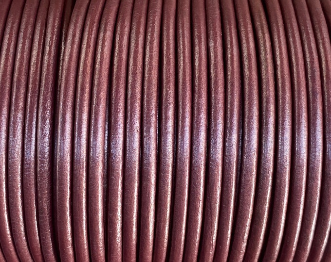 SPECIAL PRICE 4mm Metallic Redwood Round Leather Cord Premium Quality 4mm Round Leather Cord  LCR4 - Metallic Redwood #9