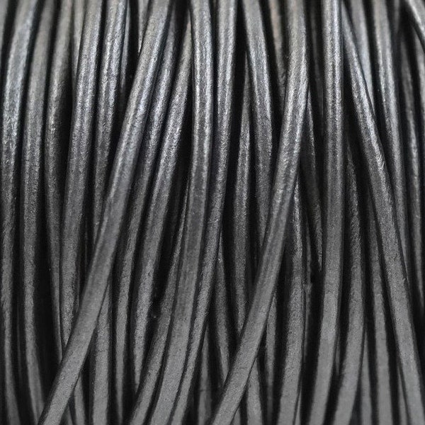 4mm Metallic Gunmetal Round Leather Cord Premium Quality 4mm Round Leather Cord  LCR4 - Gunmetal Metallic  #4