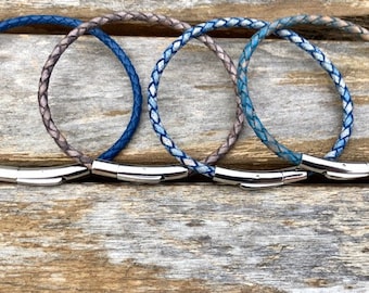 3mm Couples Bracelets Gift under 20 Gift For Her Gift For Him Natural Leather Bracelet for Men Unisex Leather Bracelet CS-25