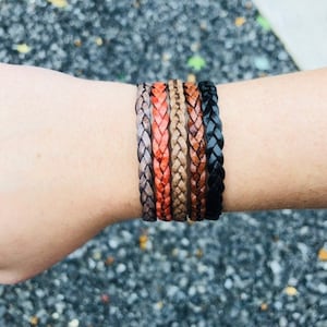 Boho bracelet, braided leather bracelet, leather bracelet - braided leather - leather jewelry - brown leather bracelet - FREE SHIPPING CS-19